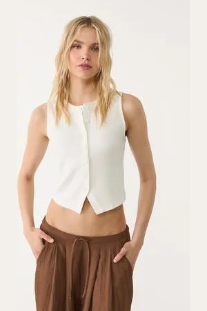 Stradivarius Maglietta basic con bottoni L