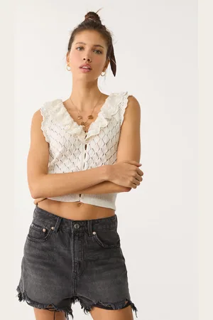 Stradivarius D75 Shorts in denim strappati 44