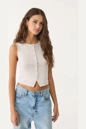 Stradivarius Maglietta basic con bottoni M