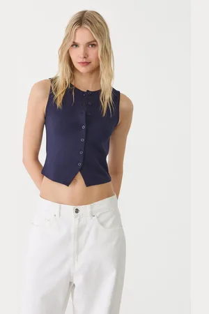 Stradivarius Maglietta basic con bottoni XL