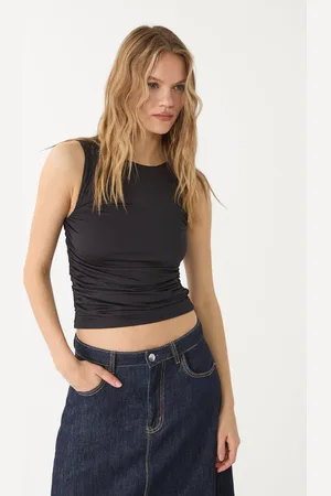 Stradivarius T-shirt in poliammide drappeggiata XS
