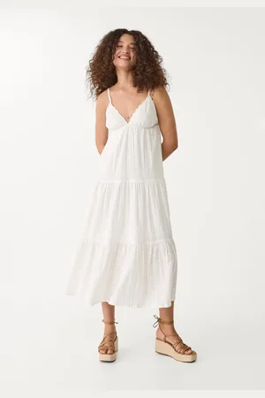 Stradivarius Abito lungo fluido ricamato XS