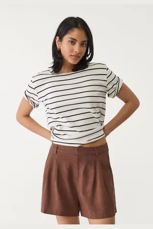 Stradivarius Shorts fluidi con lino 38