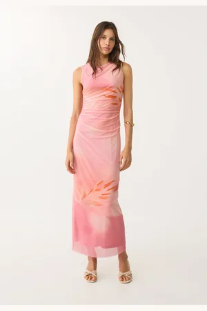 Stradivarius Vestito midi stampato in tulle M