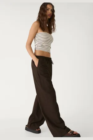 Stradivarius Pantaloni lacci misto lino XL