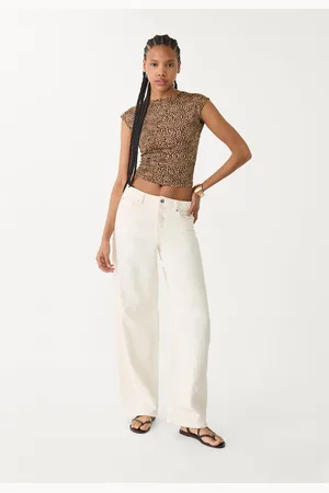 Stradivarius T-shirt schiena scoperta leopardata XL