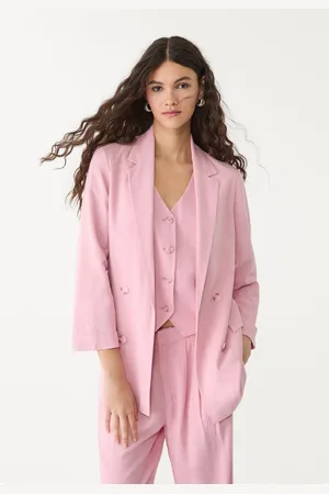 Stradivarius Blazer aperto misto lino XL
