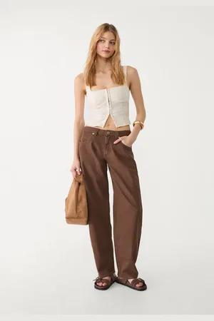 Stradivarius Jeans barrel baggy a palloncino effetto slavato 46