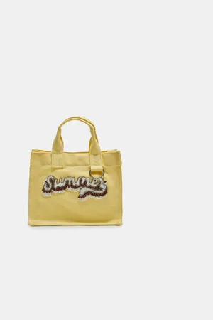 Stradivarius Borsa shopper in tela ricamata OS