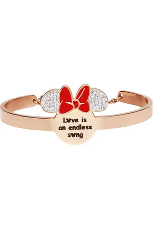 Stroili Oro Bangle Lady Message Acciaio Rosato Disney e Cristalli