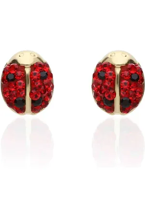 Stroili Oro Orecchini coccinella in oro e cristalli
