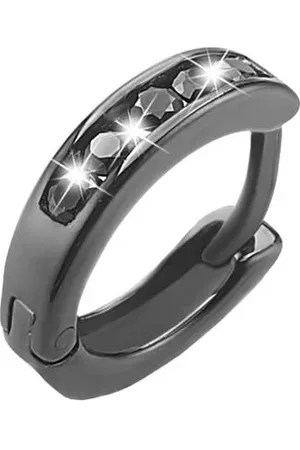 Stroili Oro Mono Orecchino A Cerchio Gentleman Argento Cubic Zirconia