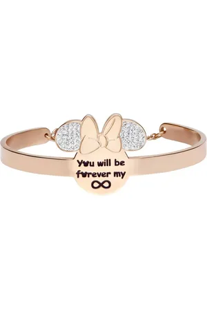 Stroili Oro Bangle Lady Message Acciaio Rosato Disney e Cristalli