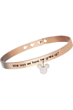 Stroili Oro Bangle Lady Message Acciaio Rosato Disney e Cristalli