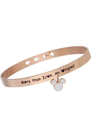 Stroili Oro Bangle Lady Message Acciaio Rosato Disney e Cristalli
