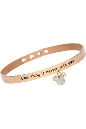Stroili Oro Bangle Lady Message Acciaio Rosato Disney e Cristalli