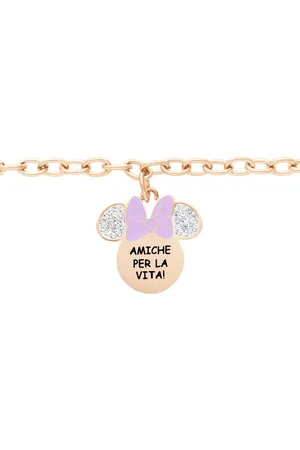 Stroili Oro Bracciale Lady Message Acciaio Rosato Disney e Cristalli
