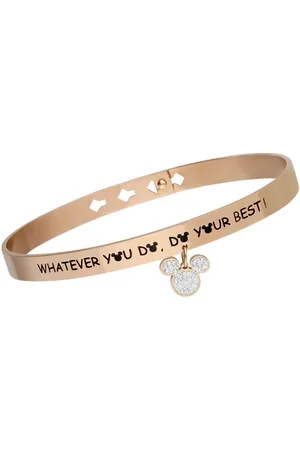 Stroili Oro Bangle Lady Message Acciaio Rosato Disney e Cristalli