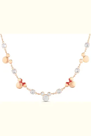 Stroili Oro Collana Acciaio rosato Topolino Minnie e Cristalli
