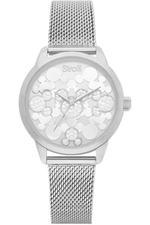 Stroili Oro Orologio solo tempo multi Topolino cinturino e cassa in acciaio e strass