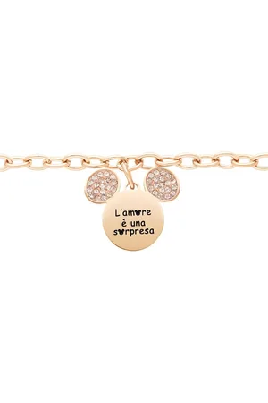 Stroili Oro Bracciale Lady Message Acciaio Rosato Disney e Cristalli