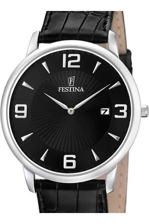 Festina Solo tempo con cassa e bracciale in acciaio e pelle nera