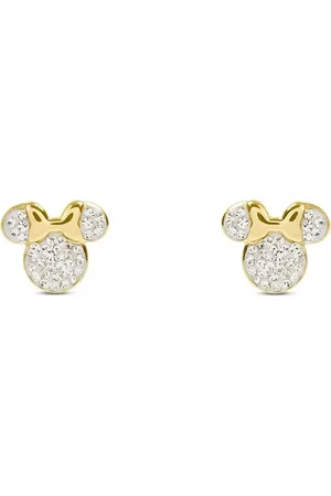 Stroili Oro Orecchini Lobo Mickey Mouse & Friends Acciaio Dorato Cristallo