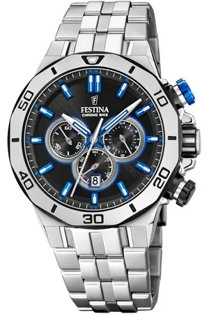 Festina Orologio cronografo con cinturino in acciaio silver e quadrante nero