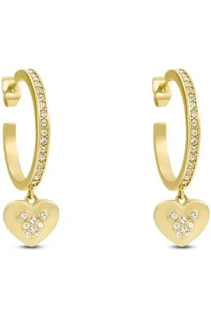 Stroili Oro Orecchini A Cerchio Mickey Mouse & Friends Acciaio Dorato Cristallo