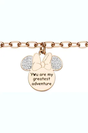 Stroili Oro Bracciale Lady Message Acciaio Rosato Disney e Cristalli
