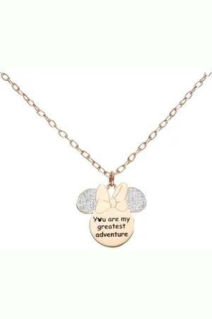 Stroili Oro Collana Lady Message Acciaio Rosato Disney e Cristalli