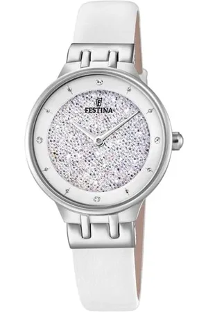 Festina Orologio solo tempo con cinturino in pelle e e quadrante con glitter