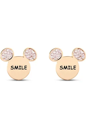Stroili Oro Orecchini a lobo Lady Message Acciaio Rosato Disney e Cristalli