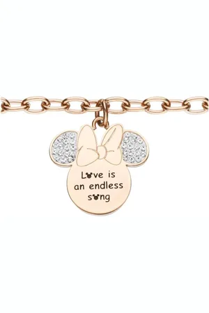 Stroili Oro Bracciale Lady Message Acciaio Rosato Disney e Cristalli