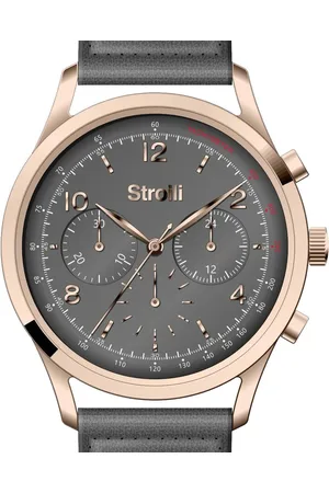 Stroili Oro Crono multifunzione cassa e bracciale in acciaio e pelle quadrante antracite