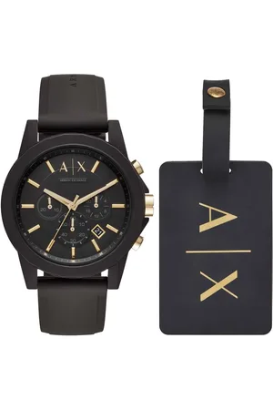 Armani Exchange Set Orologio Al Quarzo Ax7105 e Targhetta per Valigia