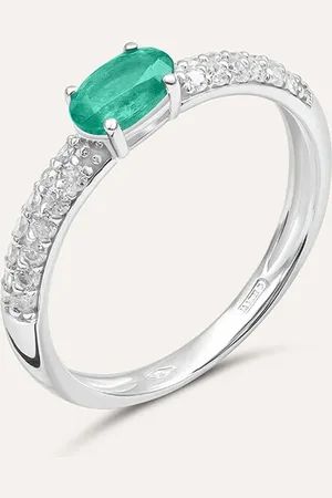 Stroili Oro Anello Solitario Charlotte Smeraldo Diamante