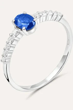 Stroili Oro Anello Solitario Charlotte Zaffiro Diamante