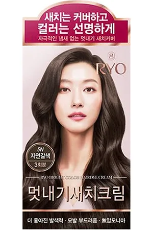 Ryo Hair Bright Color Hair Dye Cream - 1set - 5N Natural Brown