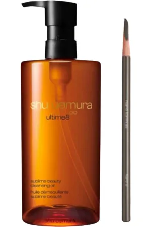 Shu Uemura Hero Set A (Ultime8 Sublime Beauty Cleansing Oil 450ml & H9 Hard Formula Eyebrow Pencil - 02 Seal Brown )