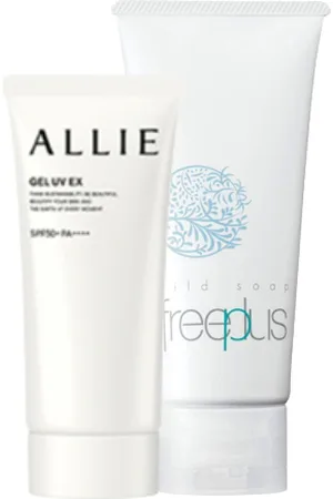 Kanebo Allie Gel UV EX SPF50+ PA++++ X Freeplus Mild Soap Facial Cleansing