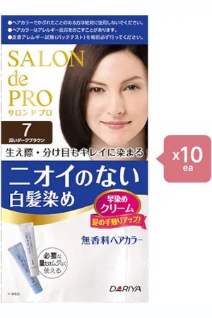 DARIYA Salon De Pro - Hair Color Cream - 1box - 7 Deep dark brown (10ea) Set