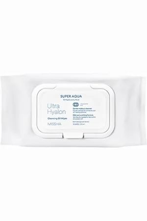 Missha Super Aqua Ultra Hyalron Cleansing Oil Wipes (Jumbo Size) - 1pacco (70pezzi)