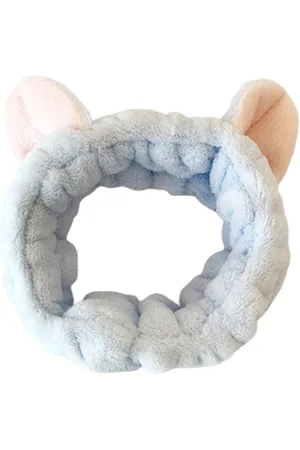 MsBlossom Face Wash Cat Ribbon Headband - 1pezzo - Blue