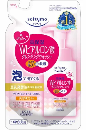 Kose Softymo Foam Cleansing Wash H Refill - 180ml - Hyaluronic Acid