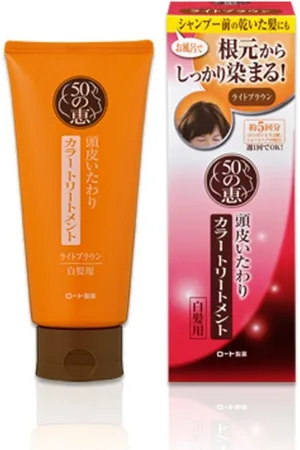 Rohto Mentholatum 50 Megumi Gray Hair Care Color Treatment - 150g - Light Brown