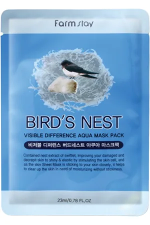 Farm Stay Visible Difference Mask Sheet - Birds Nest Aqua - 1pezzo