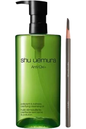 Shu Uemura Hero Set C (Anti/Oxi+ Pollutant & Dullness Clarifying Cleansing Oil 450ml & H9 Hard Formula Eyebrow Pencil - 02...