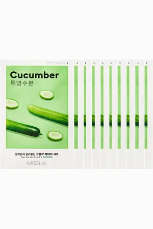 Missha Airy Fit Sheet Mask - Cucumber - 1pc (10ea) Set