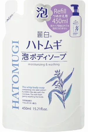 KUMANO COSME Reihaku Hatomugi Moisturizing & Washing Whip Body Soap Refill - 450ml